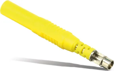 Produktbild von 4 mm Labor-Sicherheitsstecker, CAT II, gelb