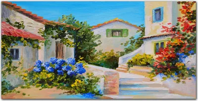 Produktbild von Coloray Bild aus Leinwand 100x50 Leinwand Dekoration - Gebäude Blumen
