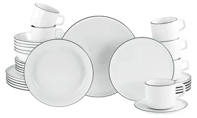 Produktbild von CreaTable, 21967, Chef Collection Black Line, Kombiservice 30-tlg, Porzellan