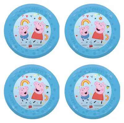 4er-Set Peppa Pig Plastikteller, 21 cm, wiederverwendbar