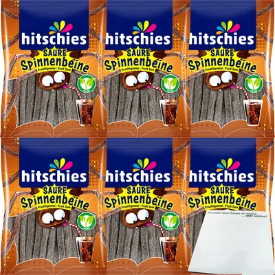 Produktbild von hitschler Hitschies Saure Spinnenbeine Cola 6er Pack (6x125g Packung) + usy Block