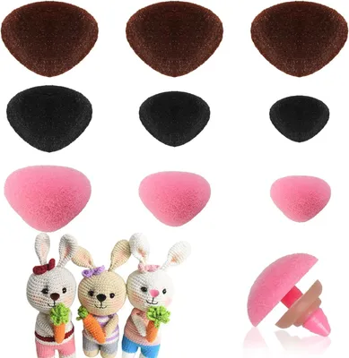 Imagen del producto de Narices de seguridad de plástico, 66 unidades, en varios colores, para muñecas y peluches