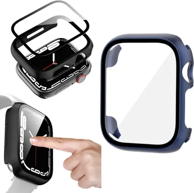 Image de Pour Apple Watch Series 9 8 7 41 / 6 SE 5 4 40mm 2 en 1 Couverture de montre + verre trempé