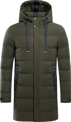 Produktbild von Wintermantel Herren - Steppjacke Herren Lang Daunenjacke mit Taschen Knielang Kapuzenjacke Winterjacke Slim Fit Dicke Outdoorjacke Winter Warm Mantel, Herren , Grau, 2XL