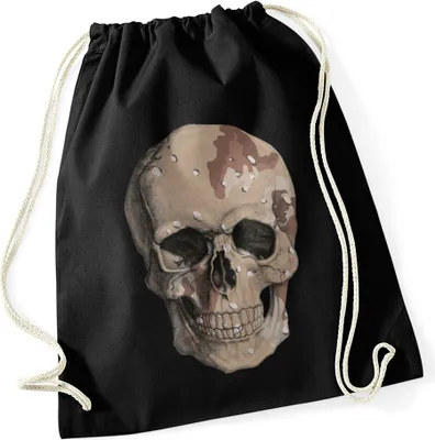 Produktbild von Turnbeutel Totenkopf Camouflage Camo Skull Tarnmuster Schädel Hipster Beutel schwarz-desertcamo