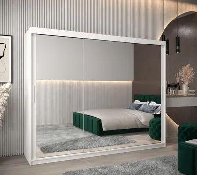 Produktbild von Schwebetürenschrank mit einer Breite von 250 cm TIMEA 3 – Weiß