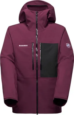 Mammut Stoney HS Hooded Jacket Men in dunkellila mit schwarzer Brusttasche und Kapuze