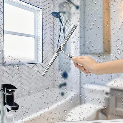 Produktbild von Famanu Duschabzieher mit starker Saugnapf - 10" Chrom