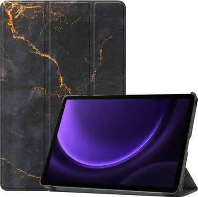 Productafbeelding van imoshion Design Trifold Bookcase voor de Samsung Galaxy Tab S9 11.0 inch / S10 Lite / S10 FE / S9 FE 10.9 inch - Black Marble