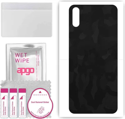 Produktbild von apgo Rückseite Schutzfolie, Skin, kompatibel mit LG W11, Hinten Displayschutzfolie aus Vinylfolie, kratzfest, einfache Montage - Schwarzes Tarnmuster