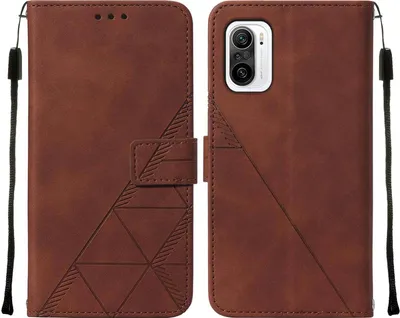 Produktbild von Xiaomi Poco F3 Hülle, Schlank Prägung Flip Leder Kartenfächer Schutzhülle mit Ständer für Xiaomi Poco F3 / Redmi K40 / K40 Pro Braun