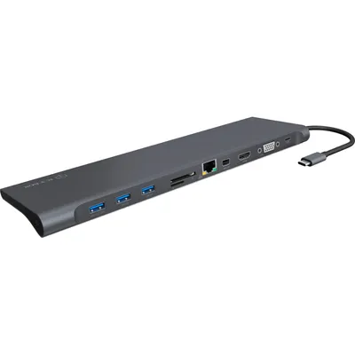 Produktbild von ICY BOX IB-DK2102-C, Kabelgebunden, USB 3.2 Gen 1 (3.1 Gen 1) Type-C, 100 W, 3,5 mm, 10,100,1000 Mbit/s, Anthrazit, Schwarz