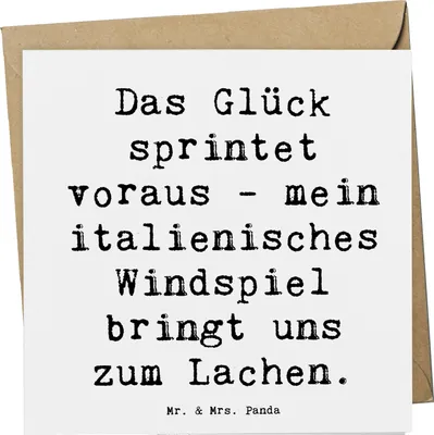 Produktbild von Mr. & Mrs. Panda Grußkarte Spruch Italienisches Windspiel Glück - Weiß - Geschenk, doppelkarte, treuer Begleiter, Hunderasse, anlasskarte, Hund, Rasse, faltkarte, Lächeln