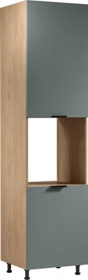 Produktbild von Mikrowellenumbauschrank 60 x 247 x 58 cm Küchenschrank Küchenblock, Sorento D60PWN Grün/Sonoma Eiche