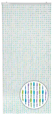 Obrázek produktu pro Kobolo dveřní záclona korálková RAINBOW 90x200 cm - plastová barevná na okna a dveře záclona proti hmyzu ochrana proti mouchám mucholapka Deco