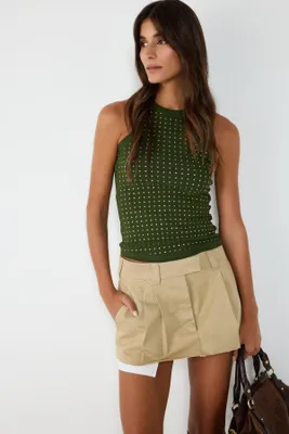 Produktbild von Verzierte ärmellose Bluse, Khaki, M