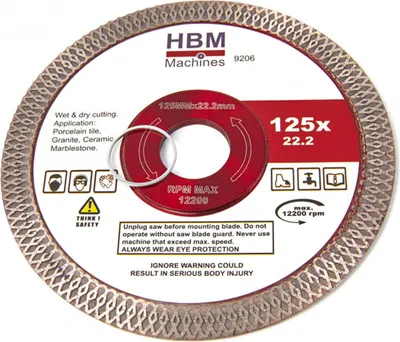 Immagine prodotto di Disco da taglio diamantato professionale, 125 mm HBM