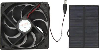 Obrázek produktu pro Sada venkovních solárních panelů s ventilátorem z monokrystalického křemíku pro karavany obytné vozy toalety domy pro zvířata 12V 3W