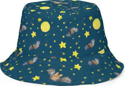 Produktbild von Mr. & Mrs. Panda Sonnenhut Fledermaus Flügel Größe S/M - Blau - Geschenk, Lustige Sprüche, Bucket Hat, Boonie, Fischerhut, Safarihut, Anglerhut