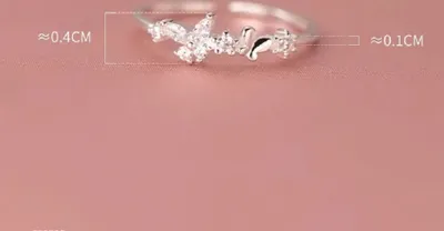 Produktbild von 925 Sterling Silber Schmetterling Ring Zirkonia Rose
