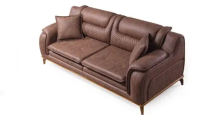 Produktbild von Sofa Braun 3 Sitzer Wohnzimmer Klassische Design Luxus Italienischer Stil 3er