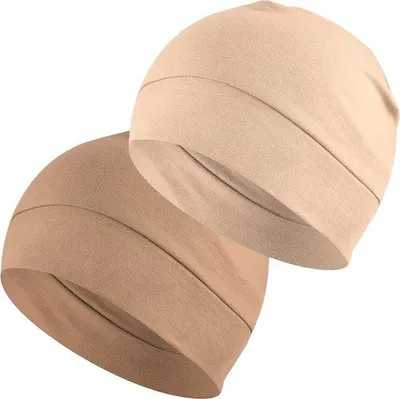 Immagine prodotto di Cappellino da ciclismo leggero in cotone per uomo e donna, ideale come berretto da notte, cappellino da corsa, skullcap o copricapo per la chemioterapia. Confezione da 2 pezzi.