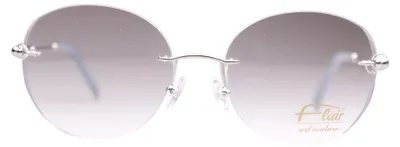 Produktbild von FLAIR Brillenfassung Modell 9137 200 aus Metall, Silber mit Blauen Bügeln, Größe 54-18-140
