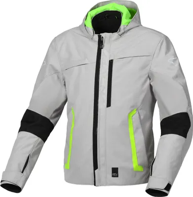 Immagine prodotto di Giacca impermeabile da moto Macna Riggor, grigio/nero/giallo, XL