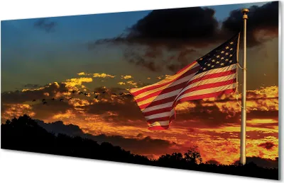 Produktbild von Glasbilder 140x70 Wandkunst Flagge Vereinigte Staaten