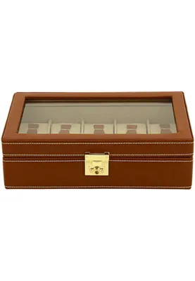 Produktbild von Friedrich Lederwaren Uhrenkasten Cordoba Leder 10Uhren braun, 26215-3