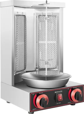 Obrázek produktu pro Gril na kebab - CG-25 vertikální gril na shawarma gyros - 3000 W - 220 V - nerezová ocel - snadné čištění - komerční použití - šedá barva