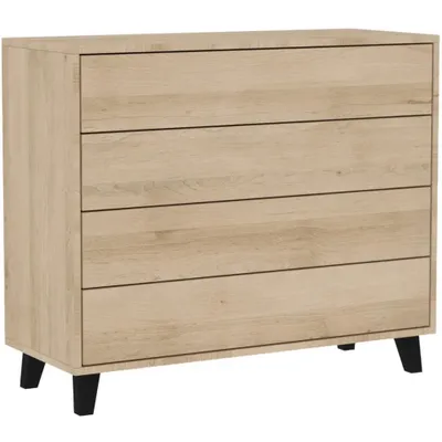 Obrázek produktu pro BEAUTYSOFA | Komoda HOME 4S 100 cm – příborník se 4 zásuvkami, stojací skříňka v provedení Artisan, Push-to-Open
