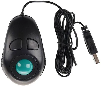 Image de Souris à trackball portable, avec câble USB, souris d'ordinateur, noire