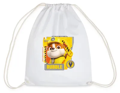 Produktbild von Spreadshirt Paw Patrol Rubble Charakterdesign Turnbeutel, One size, Weiß
