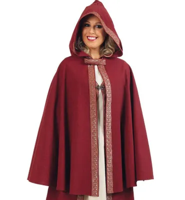 Produktbild von Mittelalter-​Umhang edel rot mit Kapuze Verkleidung, Mittelalter (Einheitsgröße)