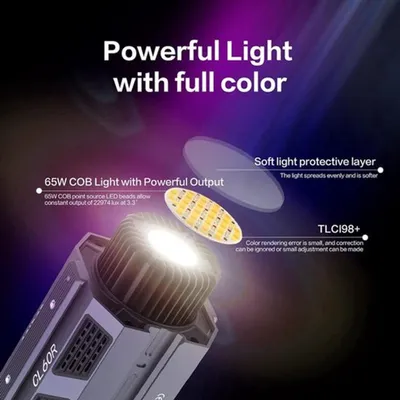 Immagine prodotto di Lampada da studio a LED - Videoluce RGB - 60W - 2700K-6500K - Attacco Bowens - Colore nero
