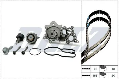 Image de Kit de courroie de distribution DOLZ KD298 + pompe à eau pour VW Golf VII berline (5G1, BQ1, BE1, BE2), Polo berline (6R1, 6C1) et Passat Variant (3G5, CB5) T-Roc