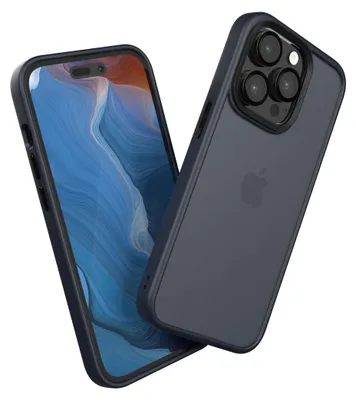 Produktbild von EAZY CASE - Outdoor Case kompatibel mit Apple iPhone 14 Pro, stoßfest, kratzfest, mit Kameraschutz, Silikonhülle in Dunkelblau
