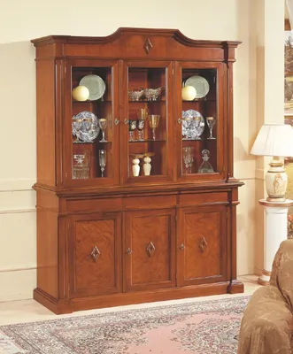 Produktbild von Anrichte Möbel Glasschrank Vitrine Holz Vitrinen Glas Schrank Schränke  Italien