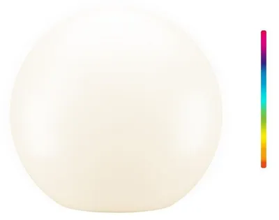 Immagine prodotto di Goobay 80203 Lampada decorativa solare a LED a forma di sfera, 35 cm, taglia XL, RGBW - Lampada solare da esterno con colori RGB e 10 modalità di illuminazione, 25 lm di luce bianca, IP54 per uso esterno