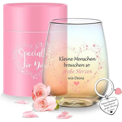 Produktbild von Weinglas ohne Stiel mit Gravur 480 ml personalisiert als Lehrergeschenk