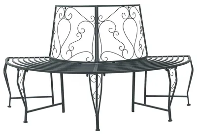 Produktbild von Baumbank 4-Sitzanzahl 160 x 80 x 89 cm Stahl Silber Grau