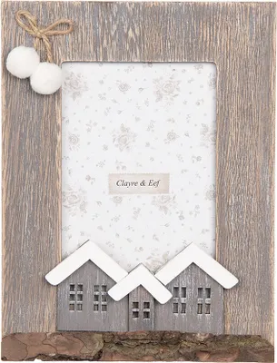 Image de Clayre & Eef Cadre photo 10x15 cm brun bois