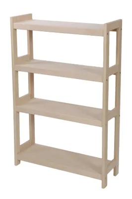Immagine prodotto di Libreria in faggio massiccio, 4 ripiani, 107 × 80 × 25 cm (A × L × P), da appoggio, non trattata, per libri e album