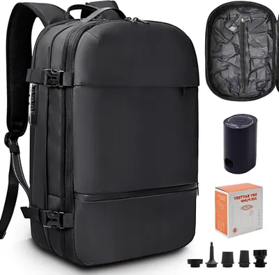 Image de Sac à dos anti-vol - Sac pour ordinateur portable - Voyage d'affaires - Conforme aux normes des compagnies aériennes - 17 pouces - Noir