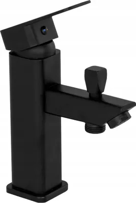 Produktbild von Granitan | LIMA - Waschtischarmatur - Eckiges Design - Schwarz - Messing - Keramikkopf