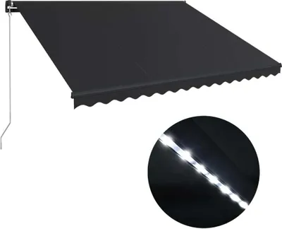 Produktbild von Markise Manuell Einziehbar mit LED 450x300 cm Anthrazit