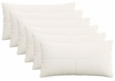 Productafbeelding van vidaXL Kussenhoezen, 6 stuks, ALMELO, crème, 40 x 80 cm, cordura