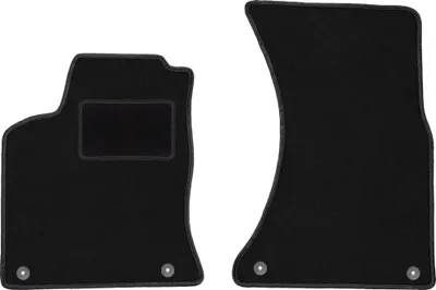 Image de Tapis de sol avant velours sur-mesure pour Porsche Macan (2013-, SUV) noir, jeu 2 pièces, fixations - STANDRAD