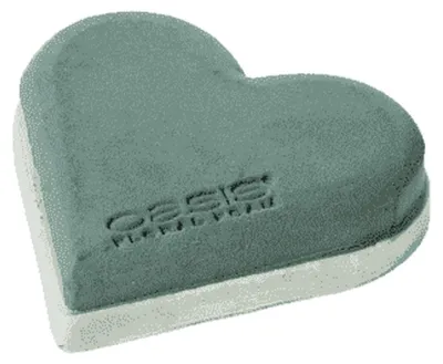 Produktbild von 2 Stück OASIS® ECObase® Deko-Herz 19 x 20 x 4,5 cm – Frischblumen-Steckschaum